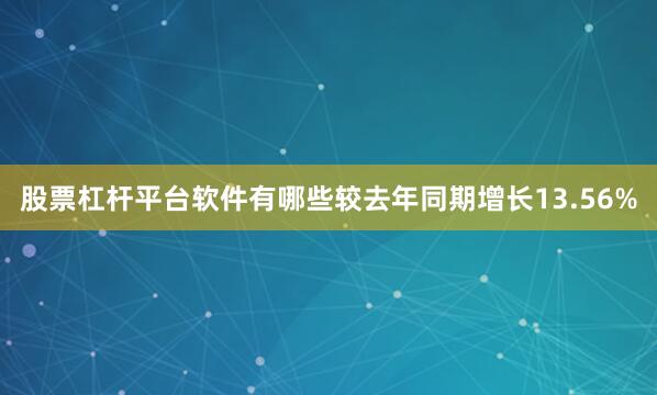 股票杠杆平台软件有哪些较去年同期增长13.56%